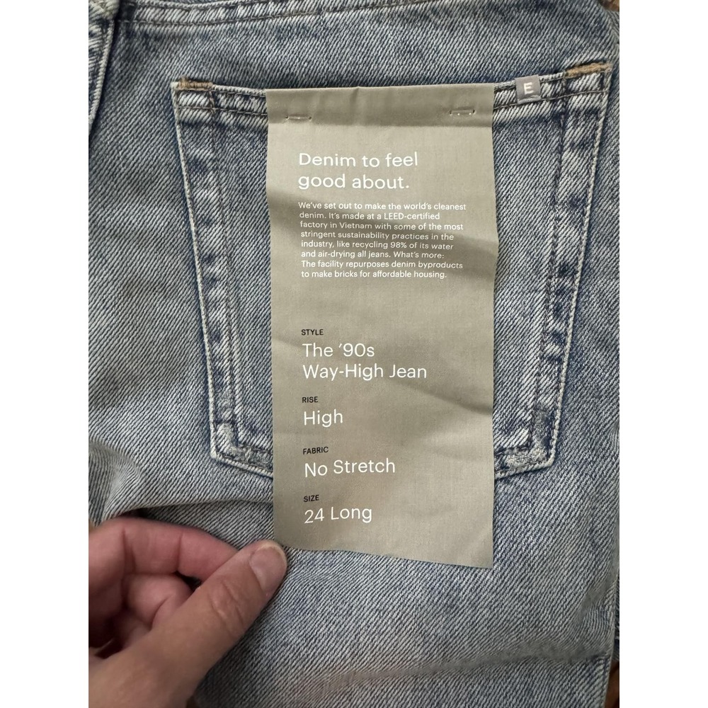 Everlane The 90s Way High Jean Light Wash Denim Women Size 24 Long - Picture 8 of 9